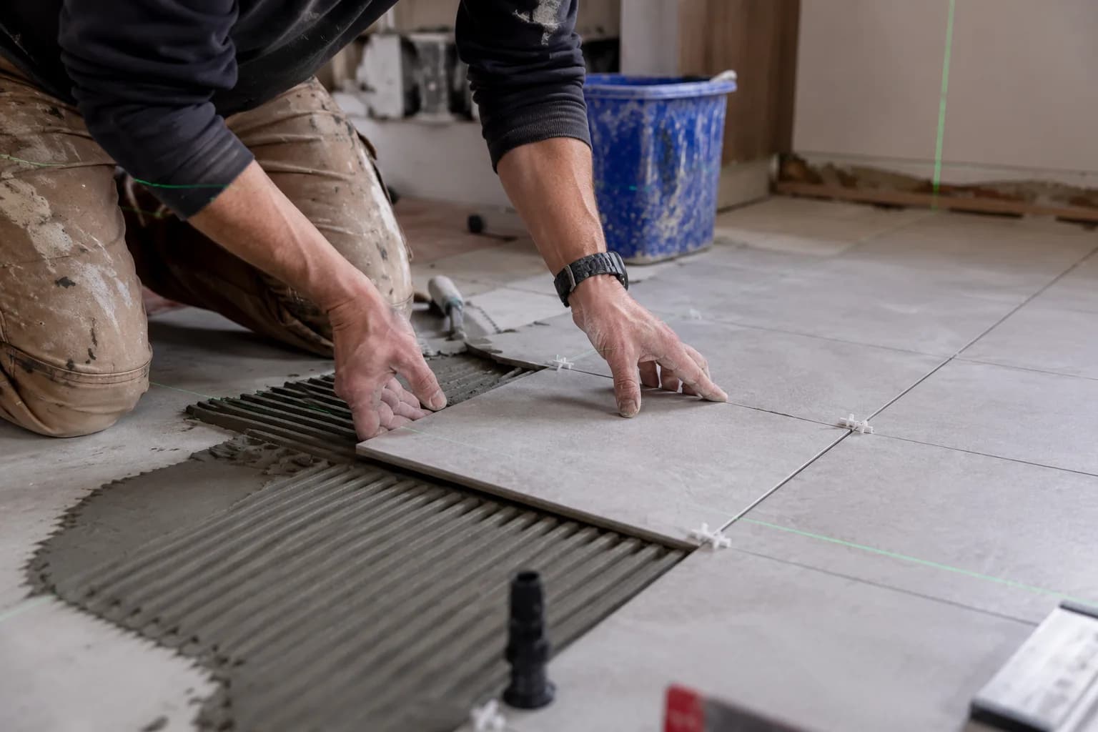 Tile trade work in progress